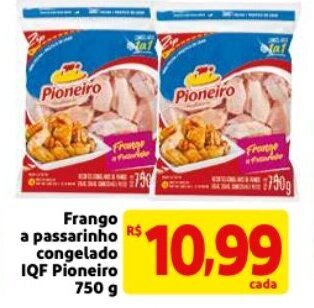 Mercado Extra Frango a Passarinho Congelado IQF Pioneiro 750g oferta
