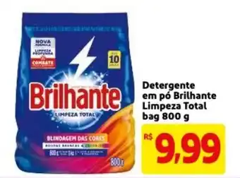 Mercado Extra Detergente em po Brilhante Limpeza Total bag 800g oferta