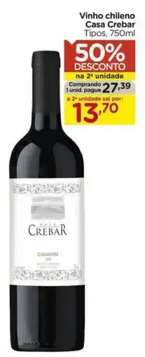 Carrefour Vinho chileno Casa Crebar Tipos, 750ml oferta