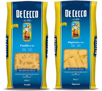 Macarrão fusilli de cecco 500g, macarrão rigatone de cecco 500g