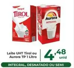 Comercial Esperança Leite UHT Tirol ou Aurora TP 1 Litro oferta