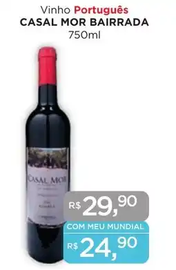 Supermercados Mundial Vinho Português CASAL MOR BAIRRADA 750ml oferta