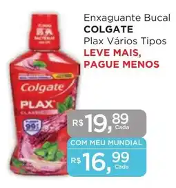 Supermercados Mundial Enxaguante Bucal COLGATE Plax Vários Tipos oferta