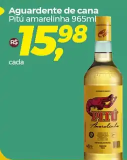 Frangolândia Aguardente de cana Pitú amarelinha 965ml oferta