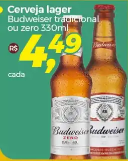 Frangolândia Cerveja lager Budweiser tradicional ou zero 330ml oferta
