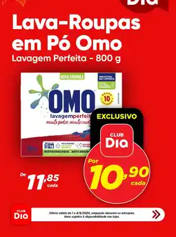 Dia Lava-Roupas em Pó Omo Lavagem Perfeita - 800 g oferta