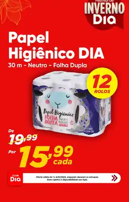 Dia Papel Higiênico DIA 30 m - Neutro - Folha Dupla oferta