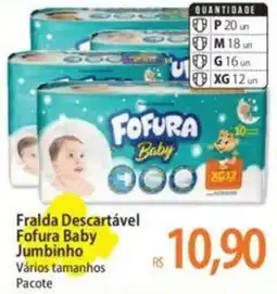 Atacadão Fralda Descartável Fofura Baby Jumbinho Vários tamanhos Pacote oferta