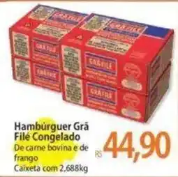 Atacadão Hambúrguer Grá Filé Congelado De carne bovina e de frango Caixeta com 2,688kg oferta