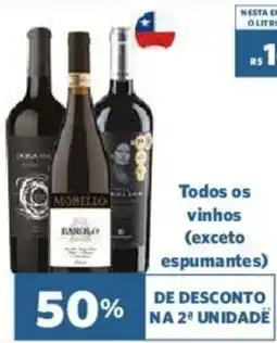 Todos os vinhos (exceto espumantes)