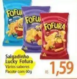 Atacadão Salgadinho Lucky Fofura Vários sabores Pacote com 60g oferta