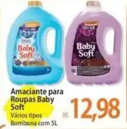 Atacadão Amaciante para Roupas Baby Soft Vários tipos Bombona.com 5L oferta