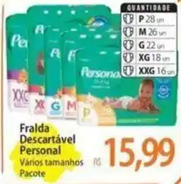 Atacadão Fralda Descartável Personal Vários tamanhos Pacote oferta