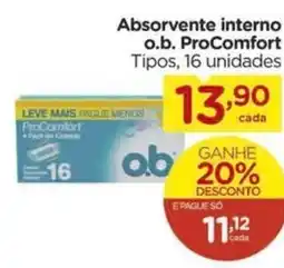 Absorvente interno o.b. ProComfort Tipos, 16 unidades