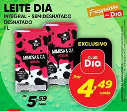 Dia LEITE DIA INTEGRAL - SEMIDESNATADO DESNATADO 1L oferta