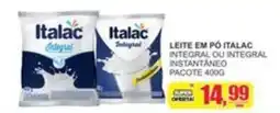 Supermercado Estrela Azul LEITE EM PÓ ITALAC INTEGRAL OU INTEGRAL INSTANTANEO PACOTE 400G oferta