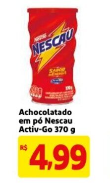 Mercado Extra Achocolatado em po Nescau Activ-Go 370g oferta