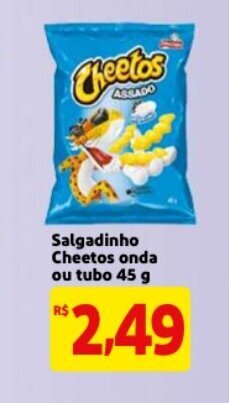 Mercado Extra Salgadinho Cheetos onda ou tubo 45g oferta
