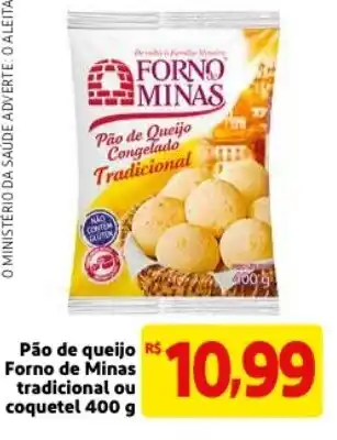 Mercado Extra Pao de Queijo Forno de Minas tradicional ou coquetel 400g oferta