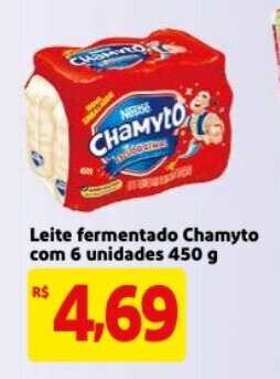 Mercado Extra Leite Fermentado Chamyto com 6 unidades 450g oferta