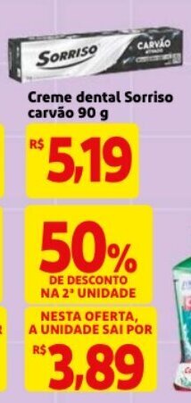 Mercado Extra Creme Dental Sorriso Carvao 90g oferta