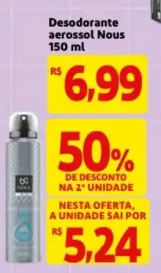 Mercado Extra Desodorante aerossol Nous 150ml oferta