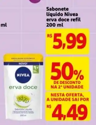 Mercado Extra Sabonete liquido Nivea erva doce refil 200ml oferta