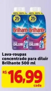 Mercado Extra Lava-roupas concentrado para diluir Brilhante 500ml oferta