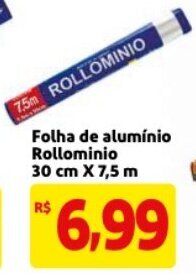 Mercado Extra Folha de Aluminio Rollominio 30cm x 7.5m oferta