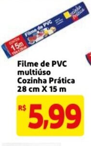 Filme de PVC multiuso Cozinha Pratica 28cm x 15m
