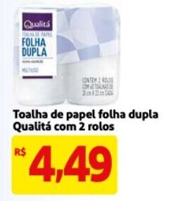 Mercado Extra Toalha de papel folha dupla Qualita com 2 rolos oferta