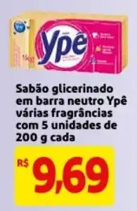Mercado Extra Sabao glicerinado em barra Ype varias fragrancias com 5 unidades de 200g cada oferta