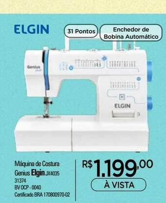 Máquina De Costura Genius Elgin