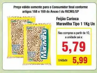 Spani Atacadista Feijão Carioca Maravilha Tipo 1 1kg oferta