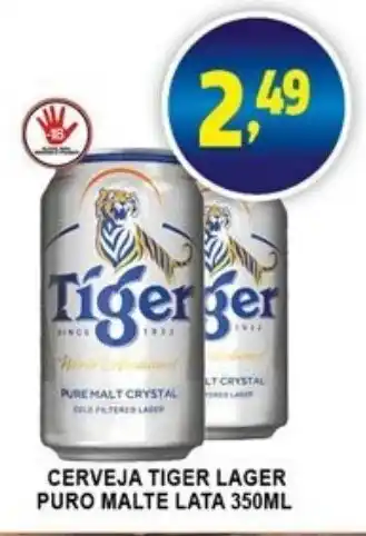 Federzoni Supermercados Cerveja Tiger Lager Puro Malte lata 350ml oferta