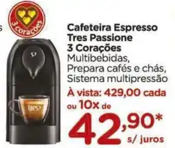 Carrefour Cafeteira Espresso Tres Passione 3 Corações oferta