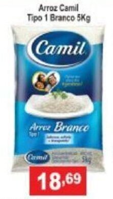 Calvo Atacadista Arroz Camil Tipo 1 Branco 5kg oferta
