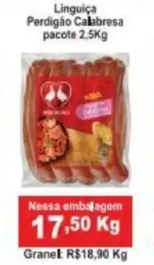 Calvo Atacadista Linguica Perdigao Calabresa pacote 1kg oferta