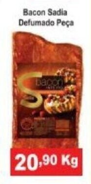 Calvo Atacadista Bacon Sadia Defumada peca 1kg oferta