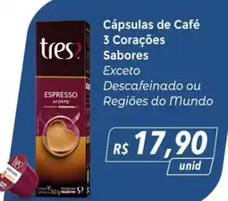 Hiper Moreira Cápsulas de Café 3 Corações Sabores oferta