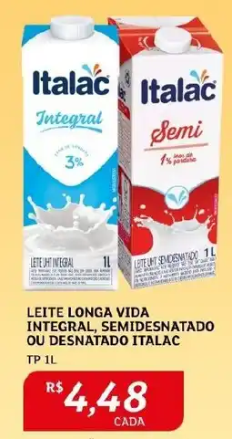 Assaí Atacadista LEITE LONGA VIDA INTEGRAL, SEMIDESNATADO OU DESNATADO ITALAC TP 1L oferta