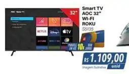 Smart TV AOC 32" WI-FI ROKU