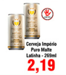 Shibata Supermercados Cerveja Imperio Puro Malte Latinha 269ml oferta