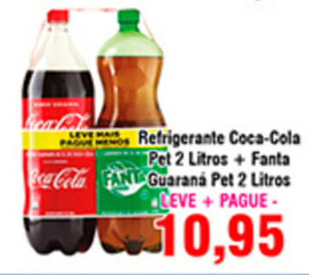 Shibata Supermercados Refrigerante Coca Cola Pet 2L + Fanta Guarana pet 2L oferta
