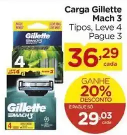Carrefour Carga Gillette Mach 3 Tipos, Leve 4 Pague 3 oferta