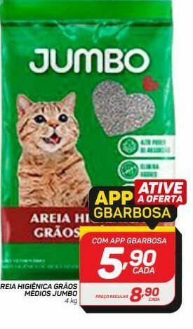 GBarbosa Areia higiênica grâos medios jumbo 4 kg oferta