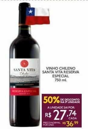 GBarbosa Vinho chileno santa vita reserva especial 750 ml oferta