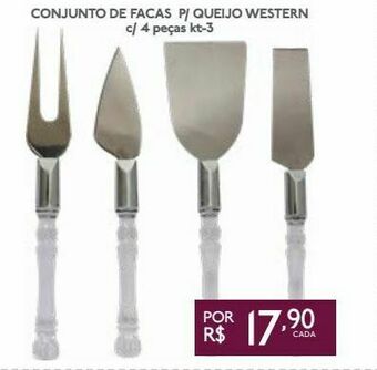 GBarbosa Conjunto de facas p/ queijo western c/ 4 peças kt-3 oferta