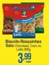 Rede Bom Lugar Biscoito Rosquinhas Galo Chocolate, Coco ou Leite 300g oferta