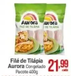 Rede Bom Lugar Filé de Tilápia Aurora Congelado Pacote 400g oferta